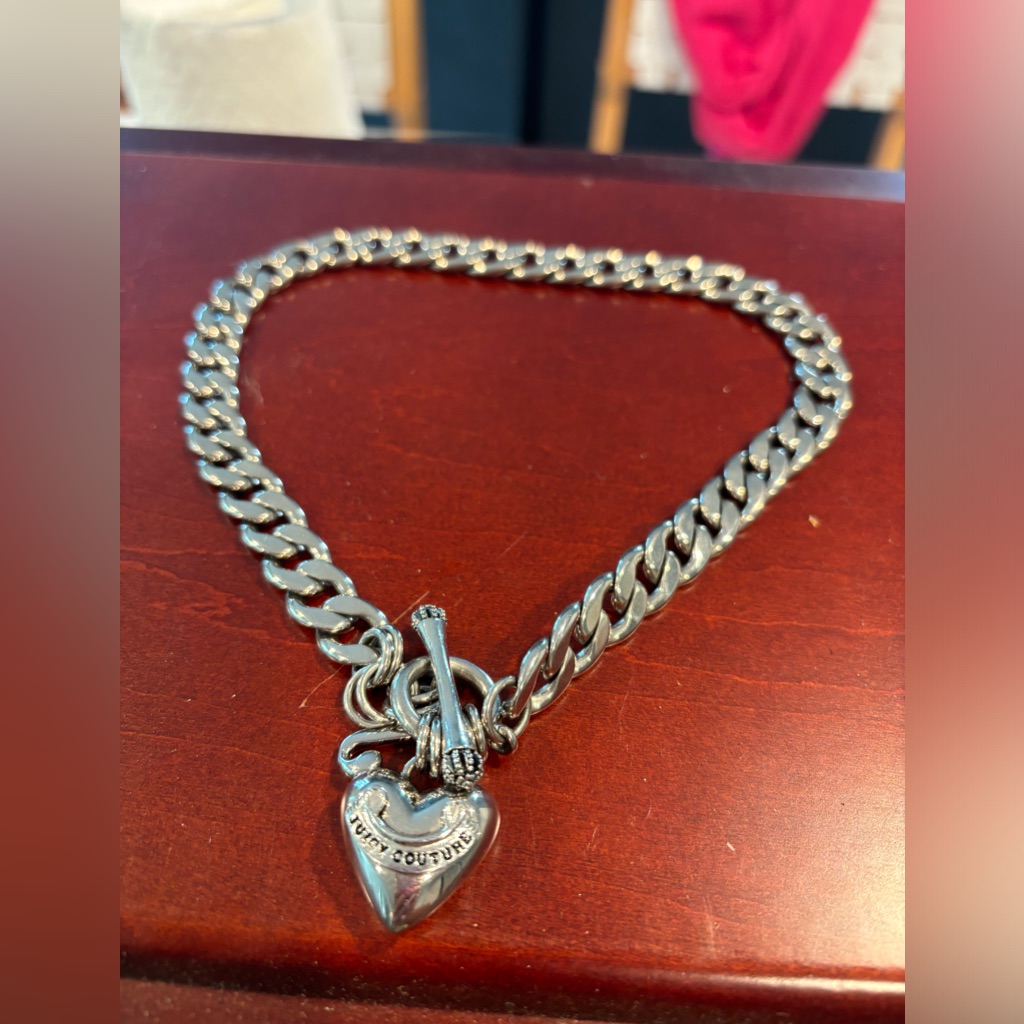 Vtg Juicy Choker Necklace - Silver